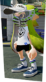 An Inkling girl modeling the shoes.