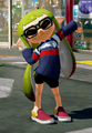 A female Inkling wearing the Tricolor Rugby.