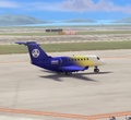 A small jet with Deep Cut's logo and colors