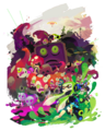 Octo Valley art, with Agent 3 against the Octarians