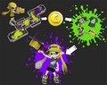 Promo image explaining Cash, with a female Inkling wearing the Two-Stripe Mesh.