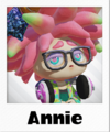 Polaroid-style render of Annie