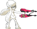 Official art of an Inkling holding the Custom Dual Squelcher.