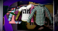 Clothing, including the Green-Check Shirt, seen in Jelly Fresh.