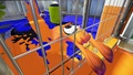 An Inkling passing through a grate in squid form