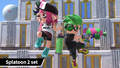 The Splatoon 2 Inkling Mii Fighter costumes from Super Smash Bros. Ultimate, which are based on Surume and Cuttlefrsh