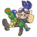 The main character in the Splatoon manga wearing the Pilot Goggles.