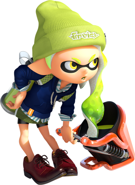 File:S2 green Inkling girl leaning forward and holding Slosher.png