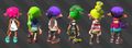 Six Inklings showing off different hairstyles from the back.