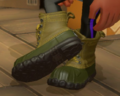A better view of the soles of the Tea-Green Hunting Boots.