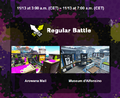 Picture of the first leaked stage schedule that appeared on SplatNet on November 12, 2015.
