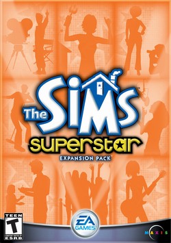 Box artwork for The Sims: Superstar.