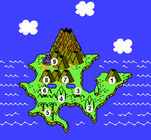 Adventure Island II Volcano Island Levels Legend.png