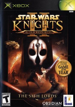 Box artwork for Star Wars Knights of the Old Republic II: The Sith Lords.