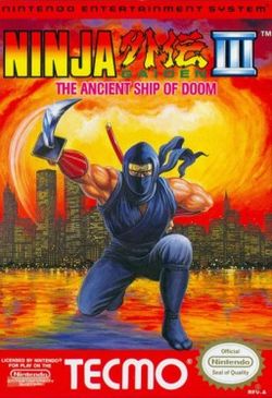 Box artwork for Ninja Gaiden III: The Ancient Ship of Doom.