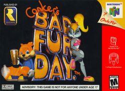 Box artwork for Conker's Bad Fur Day.