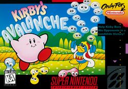 Box artwork for Kirby's Avalanche.