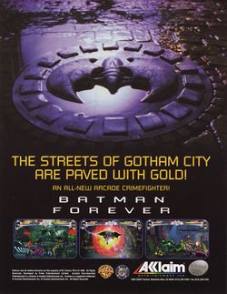 Box artwork for Batman Forever: The Arcade Game.