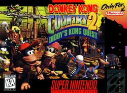 Box artwork for Donkey Kong Country 2: Diddy's Kong Quest.