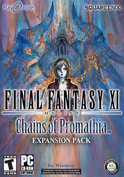 Box artwork for Final Fantasy XI: Chains of Promathia.