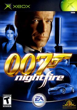 Box artwork for James Bond 007: NightFire.
