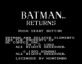 Batman Returns' title screen.