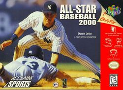 Box artwork for All-Star Baseball 2000.