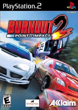 Box artwork for Burnout 2: Point of Impact.