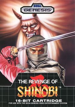 Box artwork for The Revenge of Shinobi.