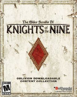 Box artwork for The Elder Scrolls IV: Knights of the Nine.