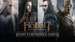 Box artwork for The Hobbit: Battle of the Five Armies - Fight for Middle-earth.