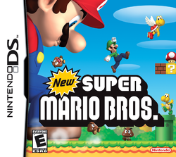 Box artwork for New Super Mario Bros..