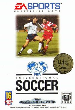 Box artwork for FIFA International Soccer.