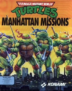 Box artwork for Teenage Mutant Ninja Turtles: Manhattan Missions.