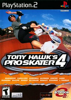 Box artwork for Tony Hawk's Pro Skater 4.
