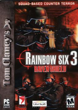 Box artwork for Tom Clancy's Rainbow Six 3: Raven Shield.