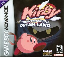 Box artwork for Kirby: Nightmare in Dream Land.
