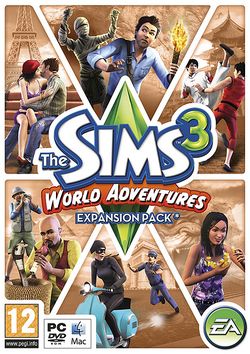 Box artwork for The Sims 3: World Adventures.