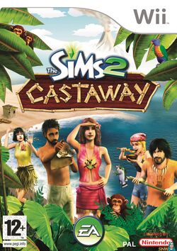 Box artwork for The Sims 2: Castaway.
