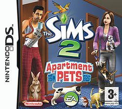 Box artwork for The Sims 2: Apartment Pets.