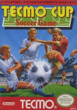 Box artwork for Tecmo Cup Soccer Game.