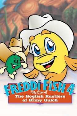 Box artwork for Freddi Fish 4: The Case of the Hogfish Rustlers of Briny Gulch.