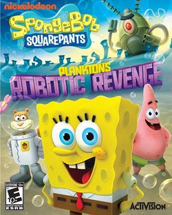 Box artwork for SpongeBob SquarePants: Plankton's Robotic Revenge.