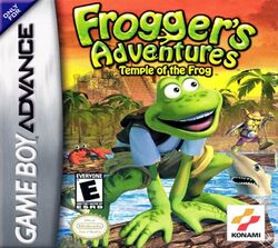 Box artwork for Frogger's Adventures: Temple of the Frog.