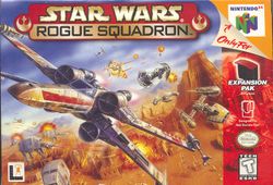 Box artwork for Star Wars: Rogue Squadron 3D.