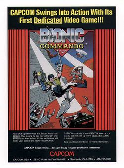 Box artwork for Bionic Commando.