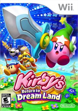 Box artwork for Kirby's Return to Dream Land.