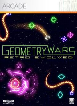 Box artwork for Geometry Wars: Retro Evolved.