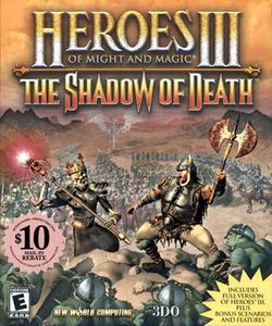Box artwork for Heroes of Might and Magic III: The Shadow of Death.