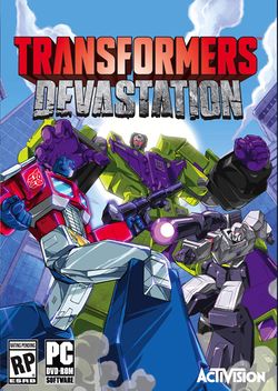 Box artwork for Transformers: Devastation.